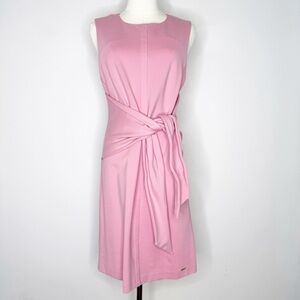 Ted Baker Pink Tie Front Sleeveless Dress Size 2 | Elegant Zip Back Style